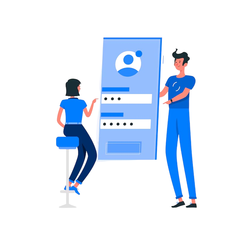 Ilustração de homem tentando realizar login